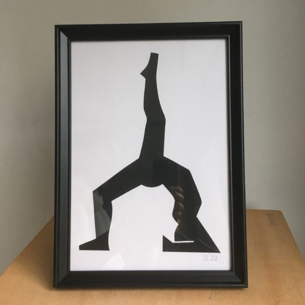 Yoga - tableau collage noir