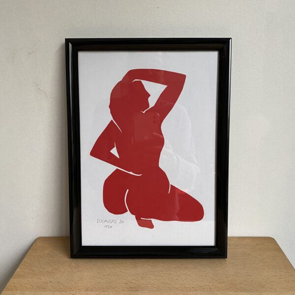 femme 3 tableau collage rouge